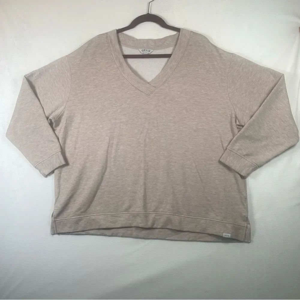 Orvis V Neck Drop Shoulder Sweatshirt Size XXL